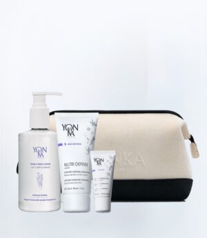 Yon-ka nutri giftset in luxe toilettas met Nutri defense crème 50ml, nutri-contour eyes and lips en hand & bodylotion