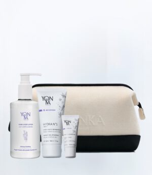 Yon-ka hydra giftset in luxe toilettas met hydra no1 creme, phyto-contour eyes en hand & bodylotion