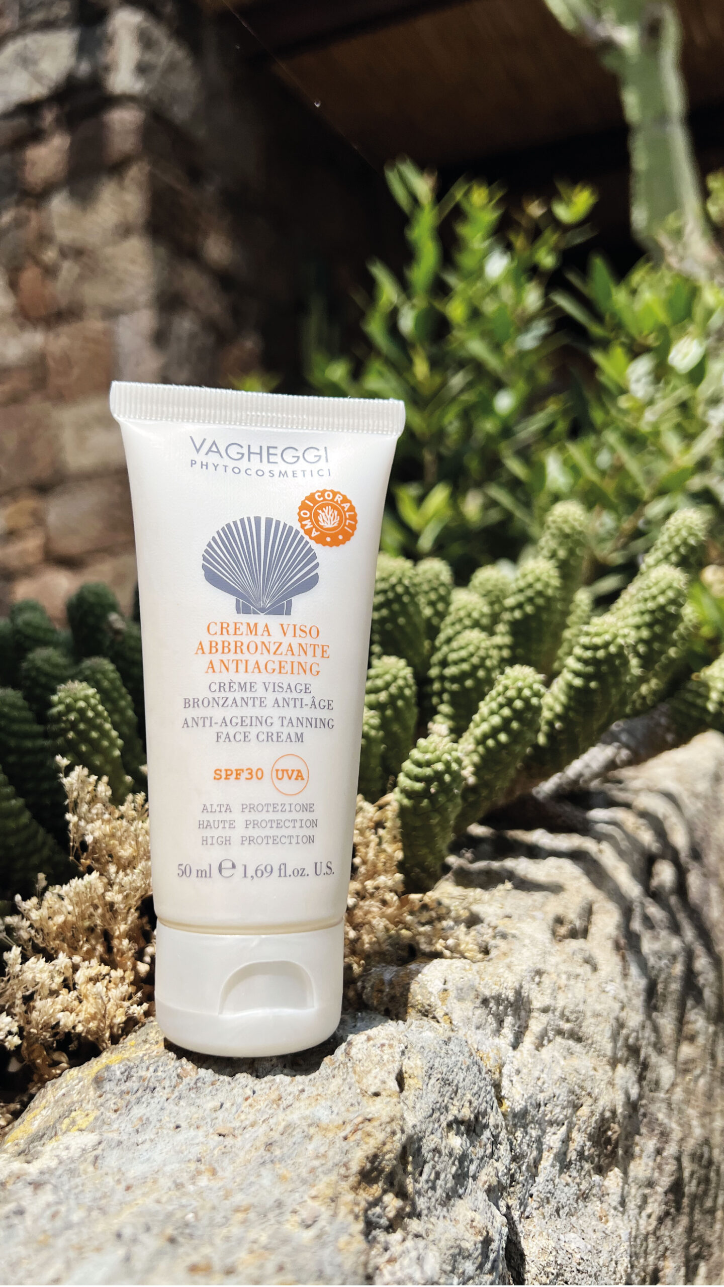 Vagheggi SPF50 zonnebrand zonder chemische filters