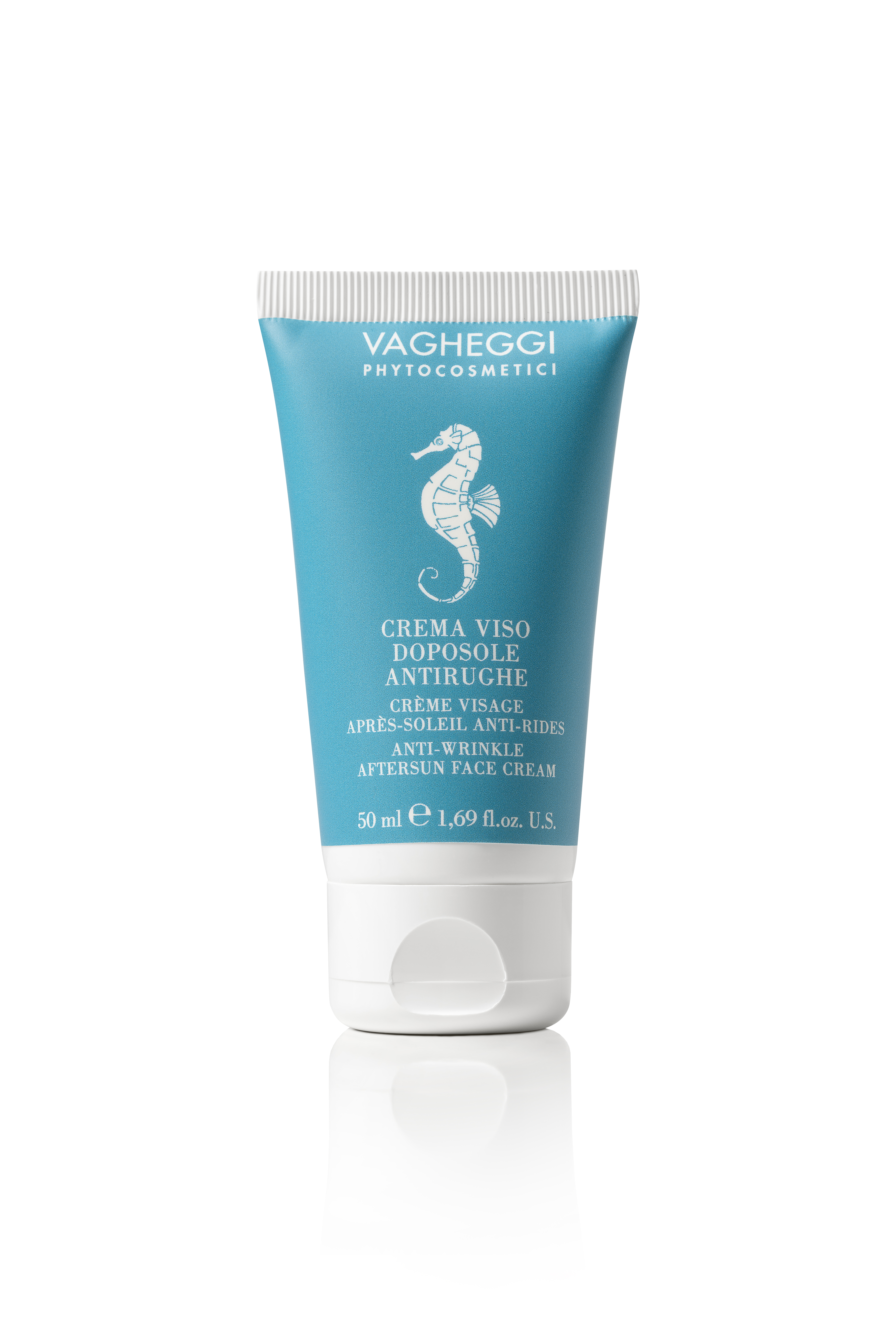 Vagheggi aftersun face cream gezicht verzorging Kalmerende aftersun crème gezicht na zon Hydraterende aftersun gezicht gevoelige huid Vagheggi aftersun gezicht roodheid verminderen After sun face cream verpakking Vagheggi
